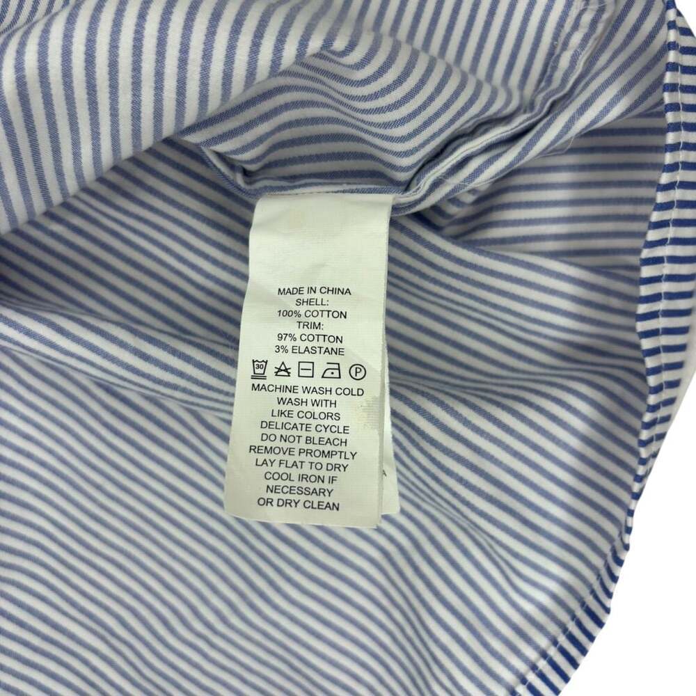 Kate Spade Broome Street Blue and White Striped Sleeveless Button-Up Blouse - Picture 4 of 7